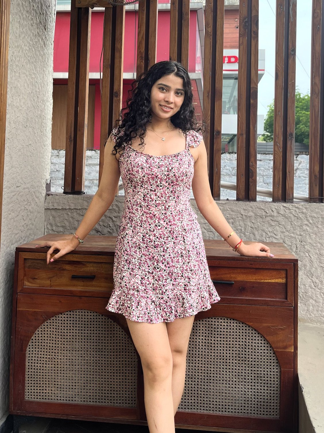 Ava's Pink Floral Dress