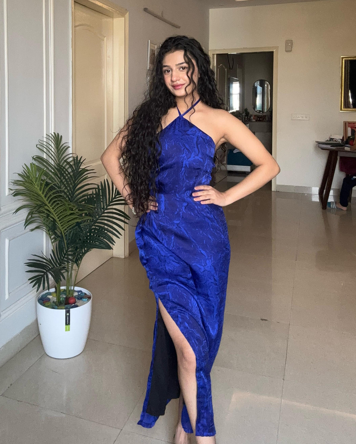 Blue Poison Halter Dress