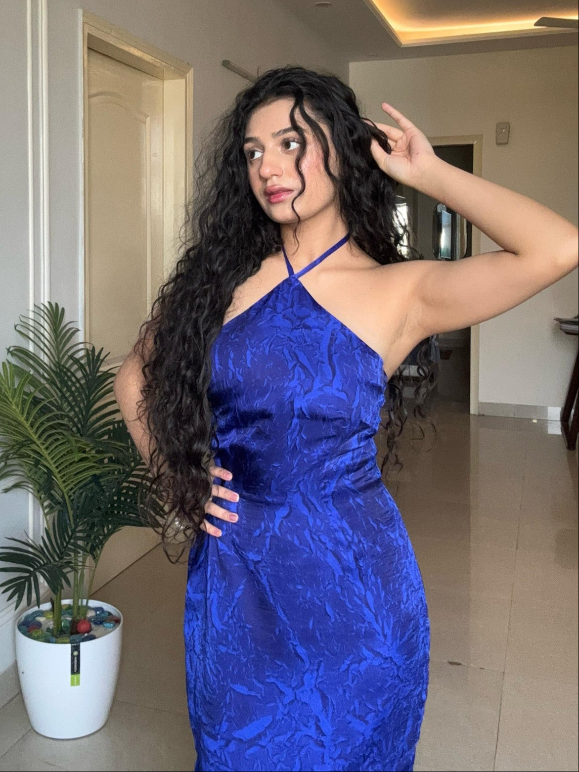 Blue Poison Halter Dress