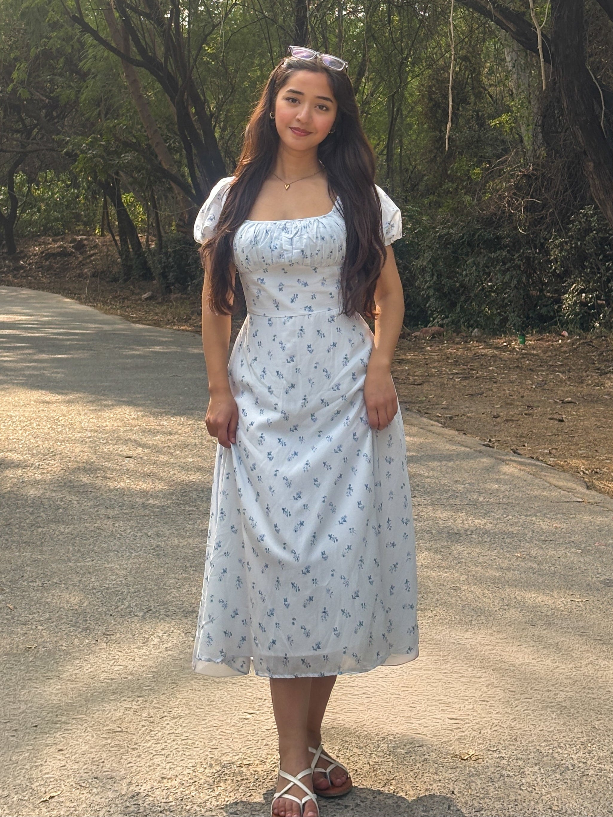 Serene Light Blue Meadow Dress