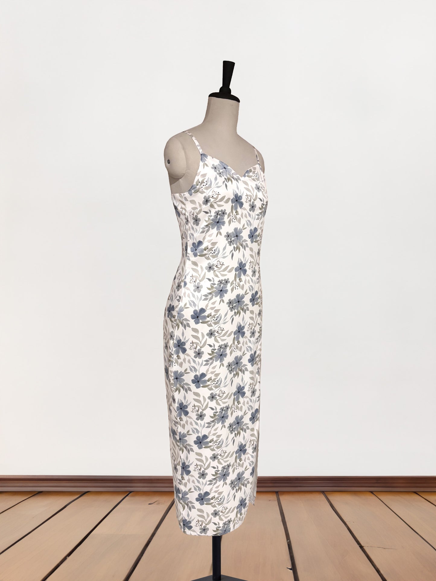 Ivy Satin Floral Maxi Dress